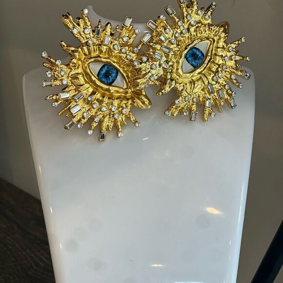 Dazzling Eye Statement Earrings with Crystal Accents! - Picture 6 of 6